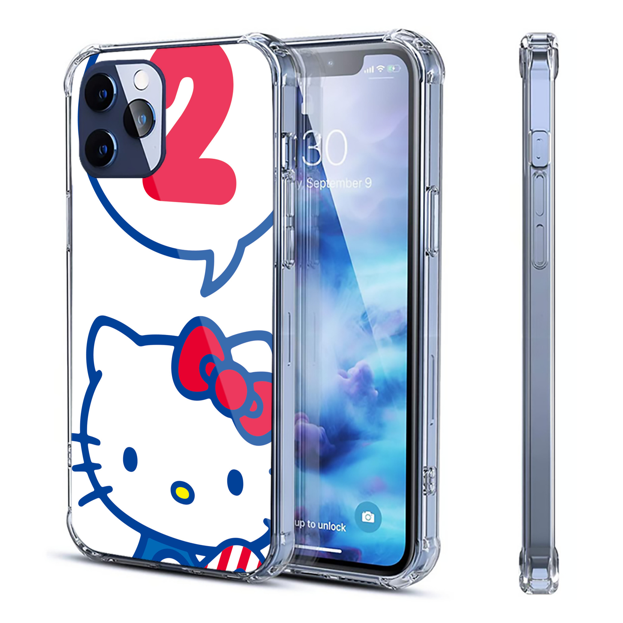 （画像用） Hello Kitty ハローキティ 【iPhone 12シリーズ対応】透明スマホケース（クリアソフトケース）